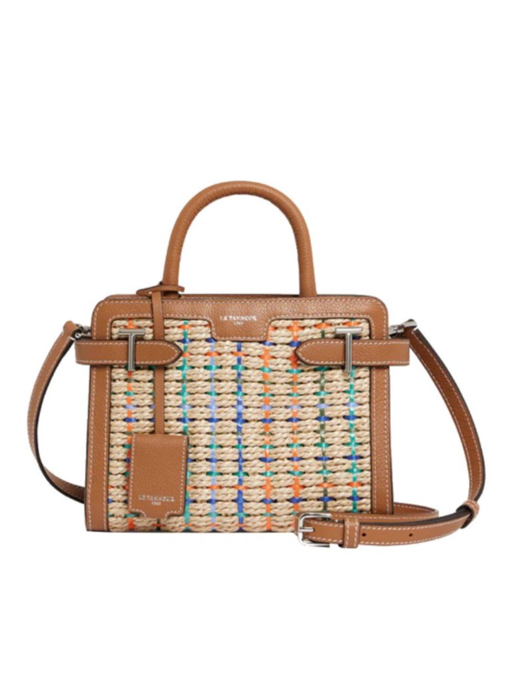 Le Tanneur Emilie small raffia handbag